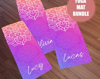 Personalized Yoga Mat, Mandala Yoga Mat, Yoga Mat Bundle, Yoga Mat, Pattern Yoga Mat, Custom Yoga Mat, Rubber Yoga Mat, Fitness Gift Idea