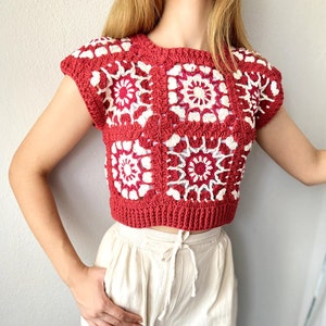 Crochet Top,Handmade Summer Tops,Women&#39;s Crop Top,Handmade Crop Top