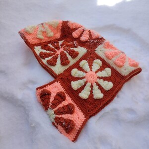 Handmade Crochet Floral Balaclava: Knitted Unisex Ski Mask.