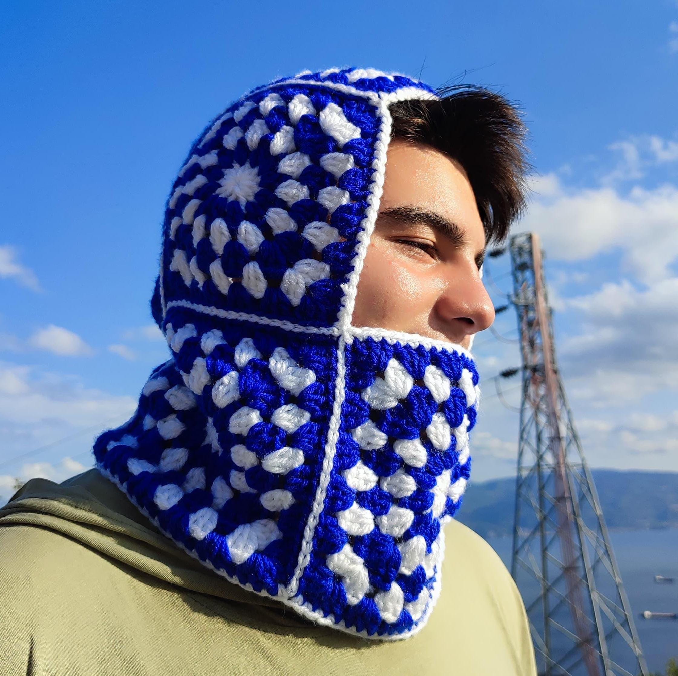 Crochet Granny Square Balaclava: Colorful Unisex Winter Ski Mask