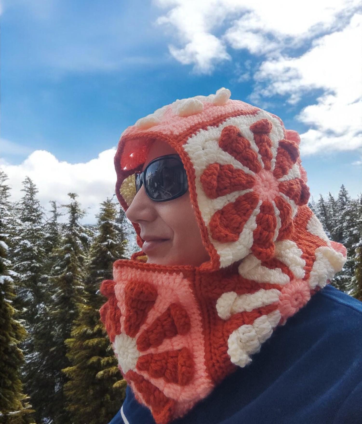 Handmade Crochet Floral Balaclava: Boho Daisy Ski Mask. - Etsy