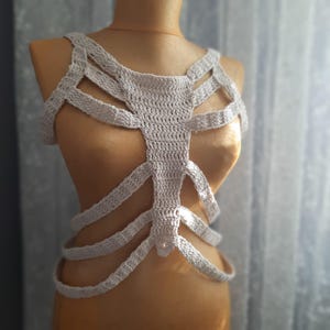 Crochet Skeleton Top, Skeleton Corset, Halloween Knit Top, Grunge Fairycore Goth Top, Crochet Bone Corset, Christmas Top