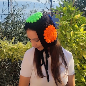 Crochet Balaclava Bonnet, Handmade Bonnet, Hat Balaclava, Colorful Winter Warm Bonnet, Handmade Bonnet, Christmas Gift