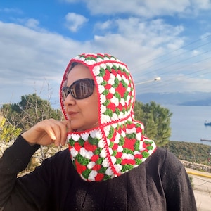 Crochet Ski Mask,Knit Balaclava, Crochet Balaclava, Ski Mask, Granny Square Hat, Balaclava Knit, Valentine&#39;s Day Gift,Custom Balaclava,