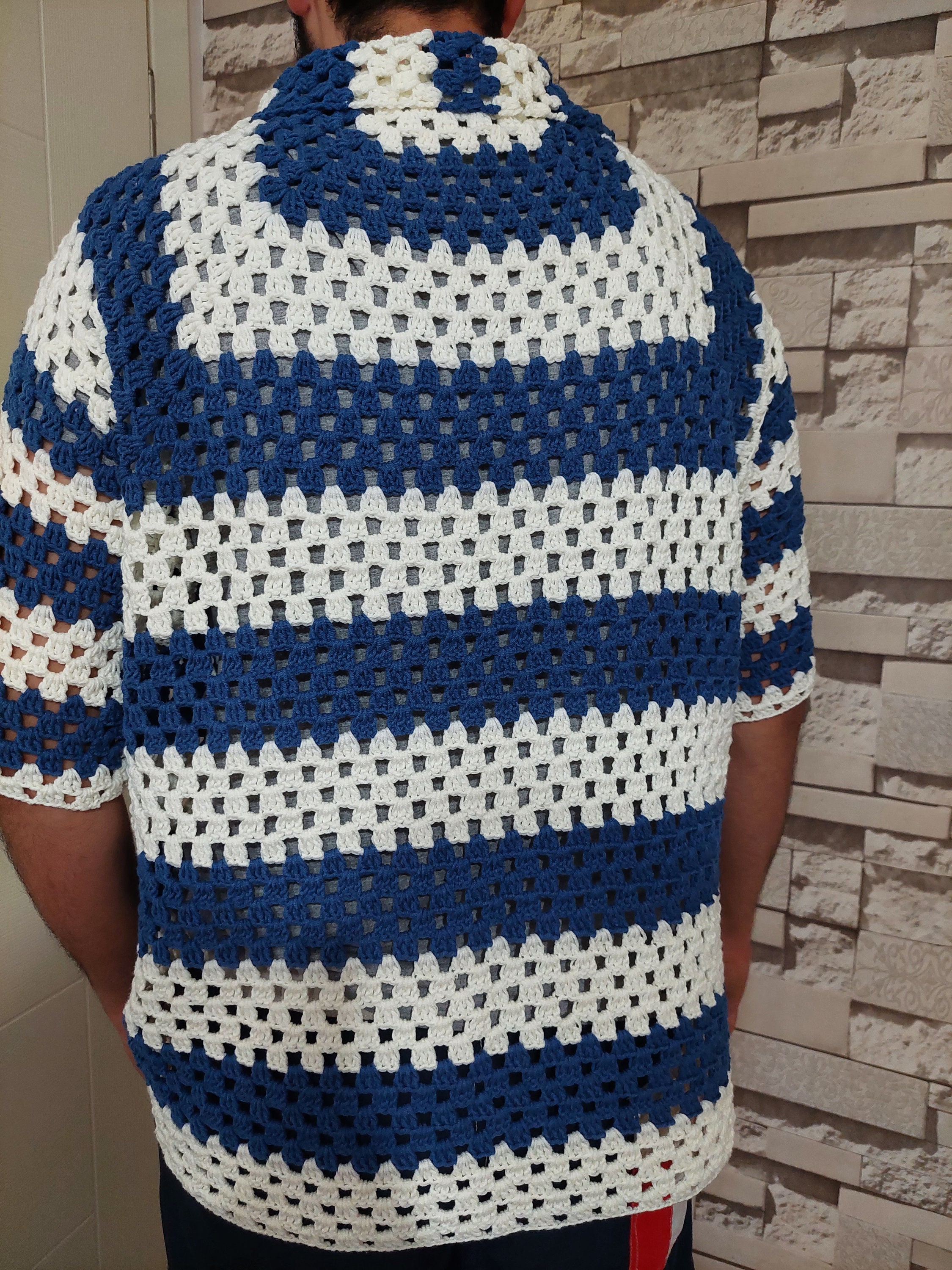 Unisex Shirt, Summer Shirt, Crochet Unisex Shirt, Vintage Crochet Shirt ...