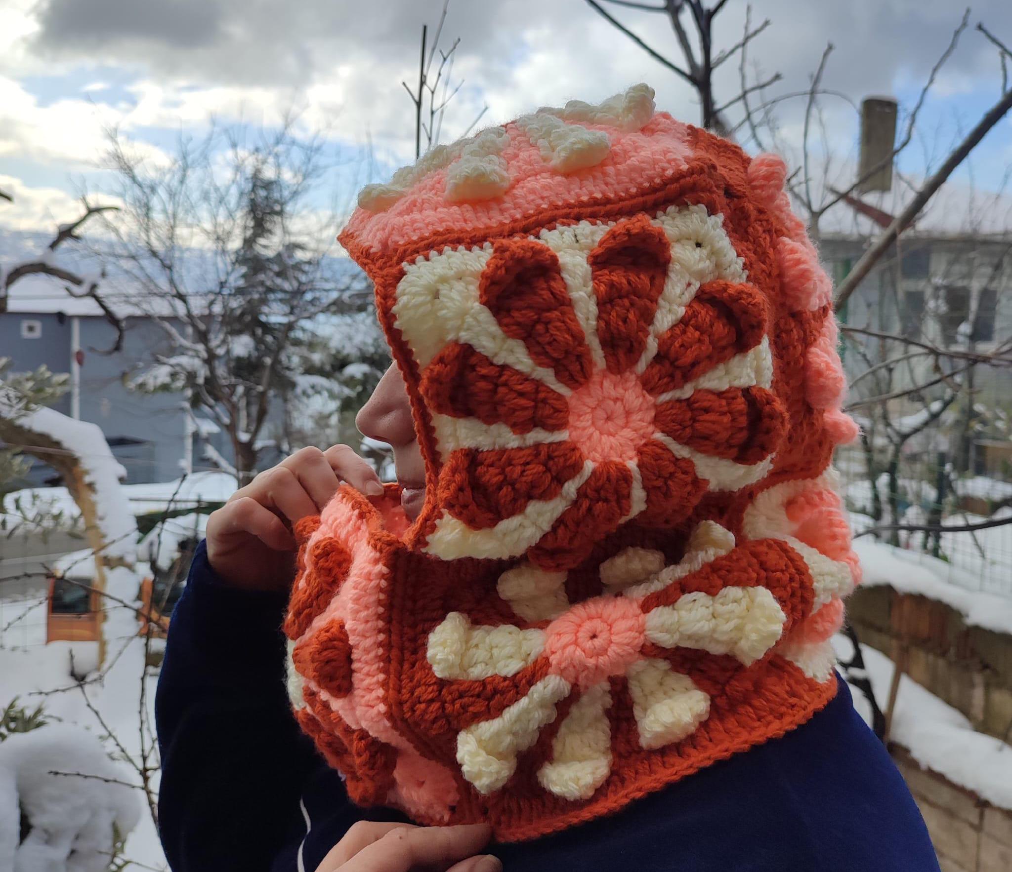 Handmade Crochet Floral Balaclava: Boho Daisy Ski Mask. - Etsy