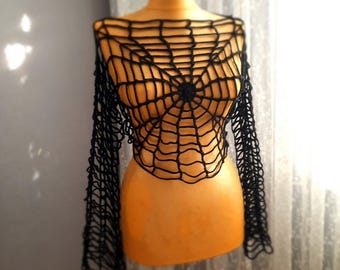 Crochet Spiderweb Crop Top: Handmade Halloween Costume