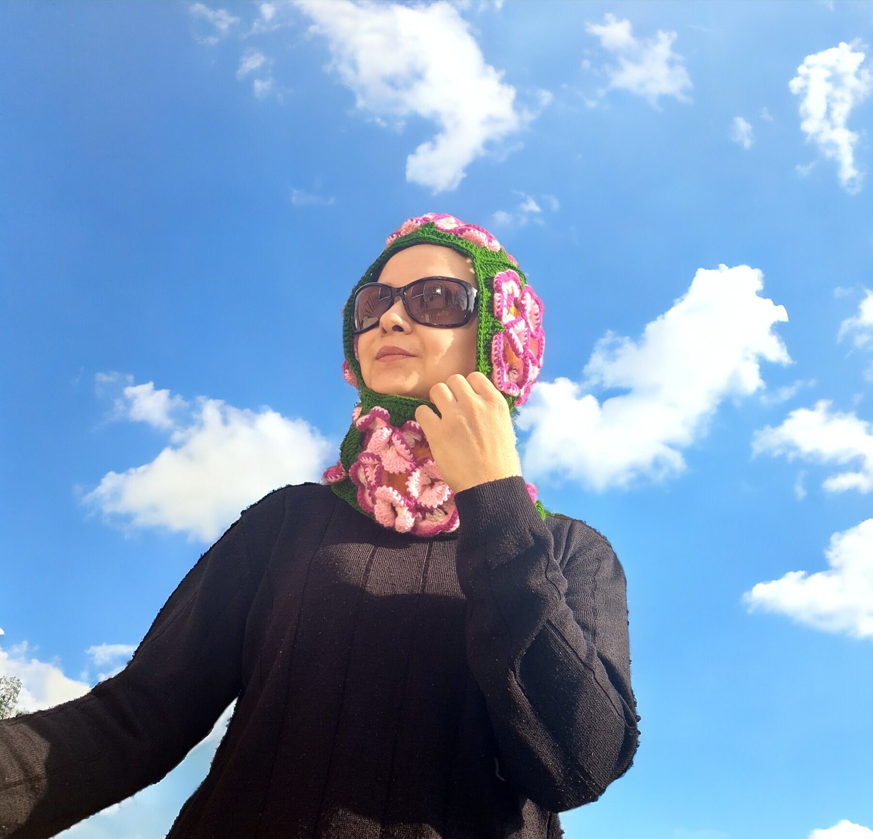 (MADE TO ORDER) MAROON & CORAL SUNSET BALACLAVA