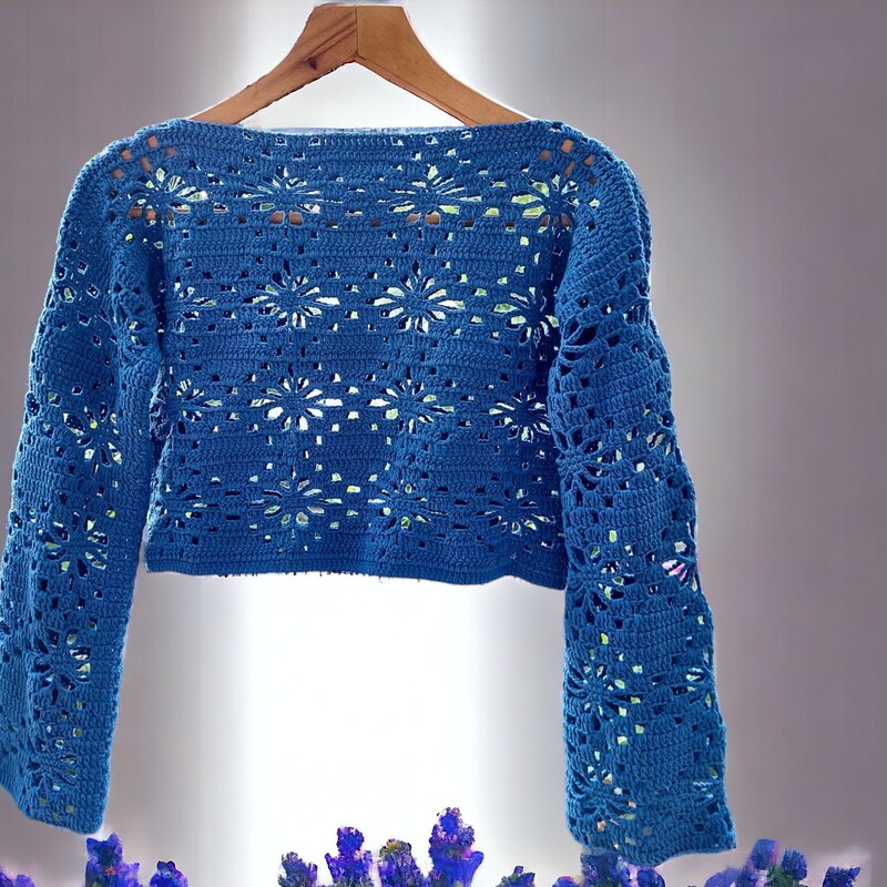 Handmade Crochet Longsleeve Blouse (XS)