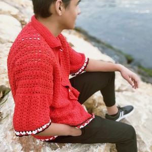 Crochet Shirt, Unisex Shirt, Crochet Overshirt, Crochet Multicolor Shirt, Men&#39;s Crochet Shirt, Women&#39;s Crochet Shirt, summer shirt, Beach