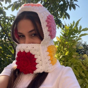 Crochet Balaclava, Unique Balaklava,Colorful Winter Hat,Winter Warm Hat, Valentines Day Gift,Ski Mask
