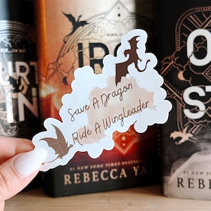 Save a dragon , ride a wingleader Kindle Sticker | Waterproof Sticker | Tear Resistant Sticker | Vinyl Sticker |Bookish Sticker |Fourth Wing