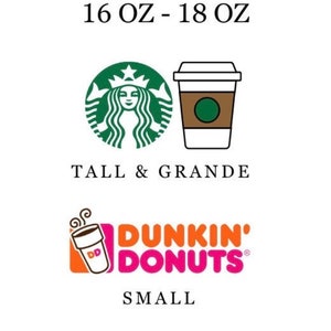 K&ouml;nnte beinhalten: Eine Grafik, die die Gr&ouml;&szlig;e eines kleinen Kaffees in drei beliebten Kaffeeketten zeigt. Starbucks verwendet die Begriffe "Tall" und "Grande" f&uuml;r ihre kleine und mittlere Gr&ouml;&szlig;e. Dunkin' Donuts und McDonald's verwenden beide den Begriff "Small" f&uuml;r ihre kleinste Gr&ouml;&szlig;e.