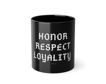 Tazza da caffè con scritta - ONORE RISPETTO FEDELTÀ - de Oldschool Black Coffee Cup, 11oz