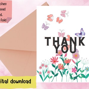 Printable Thank you card ,card for thanks, Thank you card to download