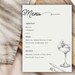 Minimal Handwritten Dinner Menu Template,illustrated Scribble Food ...