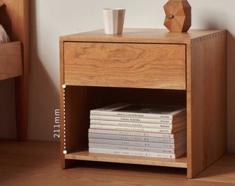 Wood Nightstand Standing side Table, Bed/Sofa side table cabinet, Shack's style Home Decor, Bedroom shelf, Wooden Living room Furniture