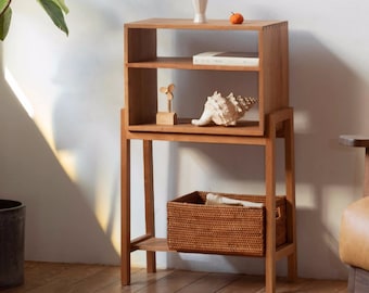Wood Standing side Table, Nightstand Bed/Sofa side Table cabinet, Mid Century Side Table, Solid woodenFurniture,House Decor,boho table, gift
