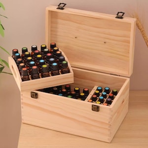 Caja de almacenamiento portátil personalizada de madera para esmalte de uñas/aceite esencial, 72 rejillas, organizador difusor de aceite de aromaterapia para vida y bienestar Natural