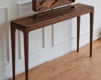 Walnut Console/Coffee Table, Long Thin Legs Farmhouse Entry Hallway Table, Gift for Home, Housewarming Renovation Wedding Gift