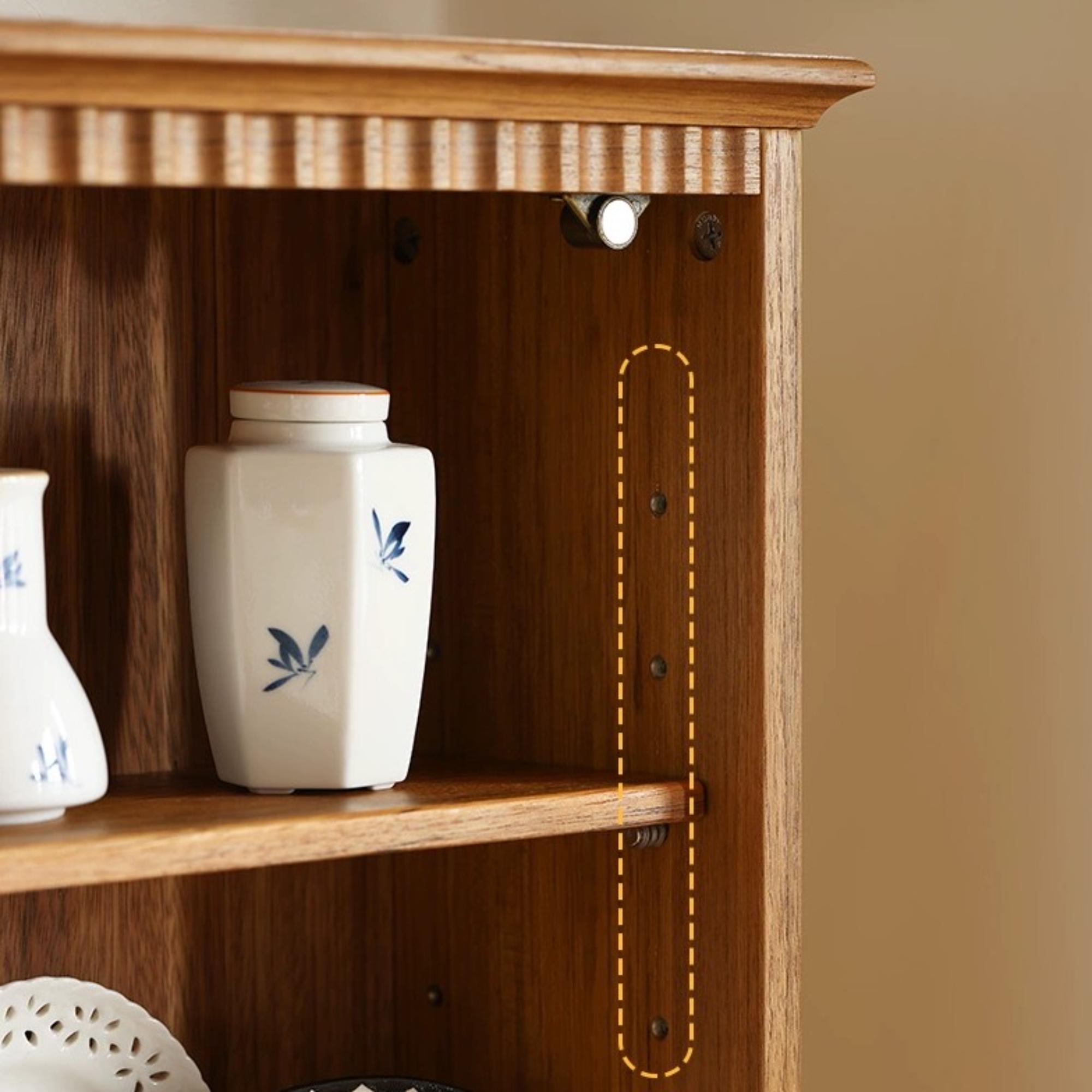 Vintage Float Mounted Shelf With Door, Large Wall Teak Wood Rack ...