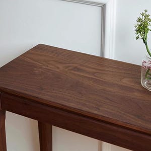 Konsol-/soffbord i valnöt med låda, långa, smala ben, lantlig entrébord, present till hemmet, inflyttningspresent, renovering, bröllopspresent bild 5