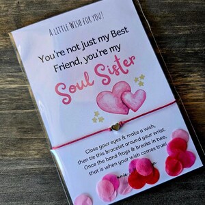 Soul Sisters! - Wish Bracelet, Wish String Bracelet, Charm Bracelet, Party Favor, Gift, Friendship, BFF, Inspirational, Sisters.