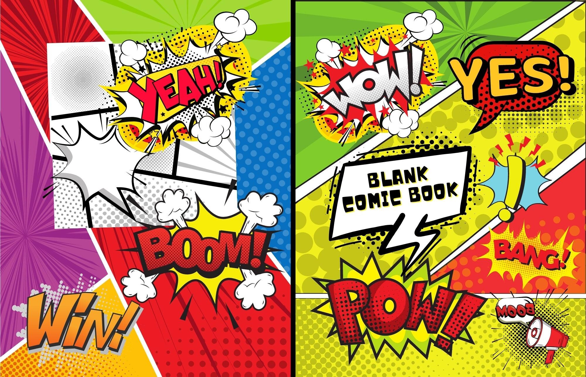 Blank Comic Book Template! 100 Page Printable or Digital Blank Comic Book  To Unleash Your Creativity!
