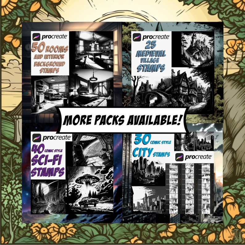 Medieval Fantasy Castle Backgrounds | Procreate Digital Art Stamps ...