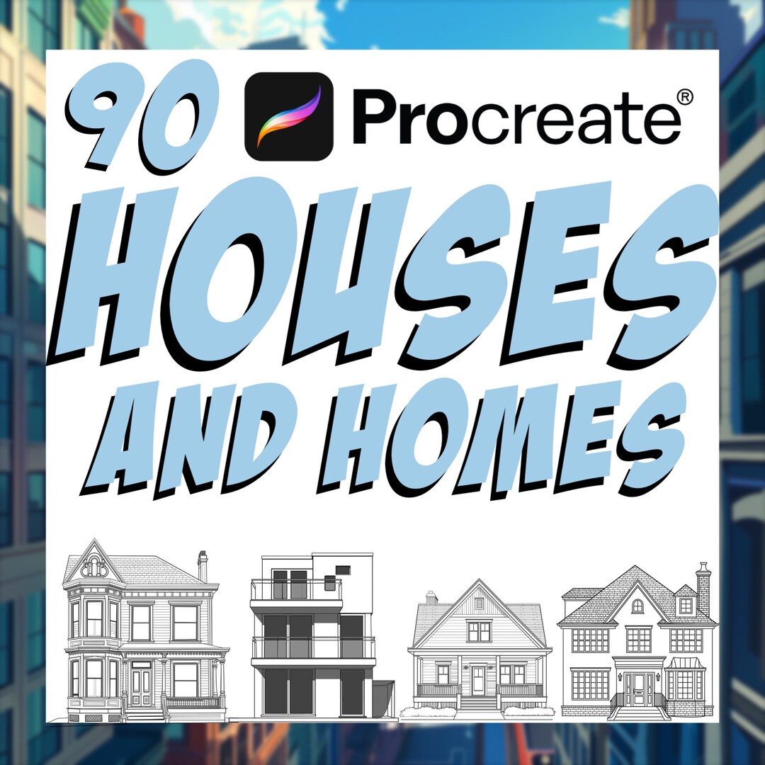 Comic Book Style House Procreate Stamps | Houses Digital Download ...