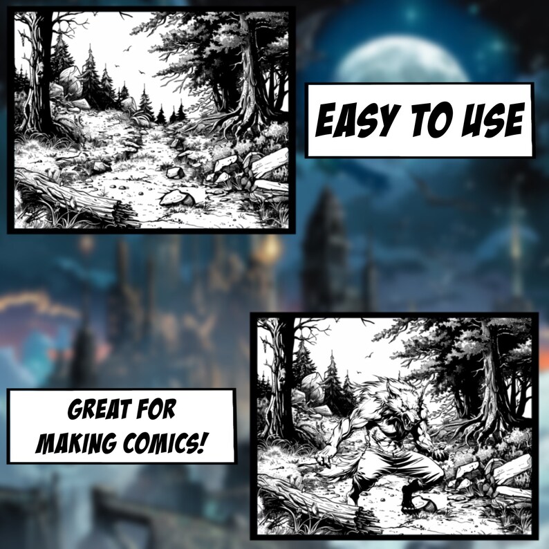 Fantasy World Backgrounds | Procreate Digital Art Stamps | Comic ...