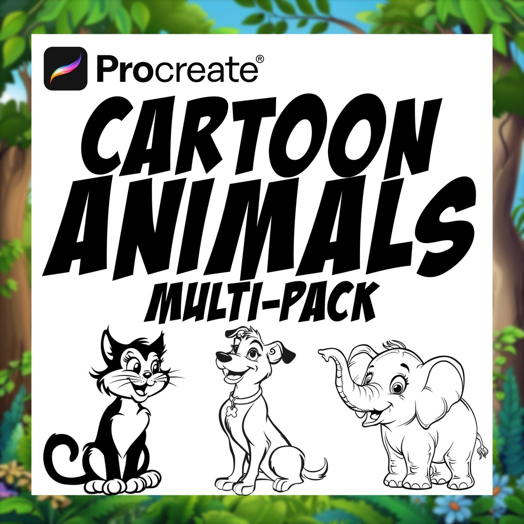 Retro Cartoon Style Dogs Procreate Stamps | Cats Digital Art | Dog ...