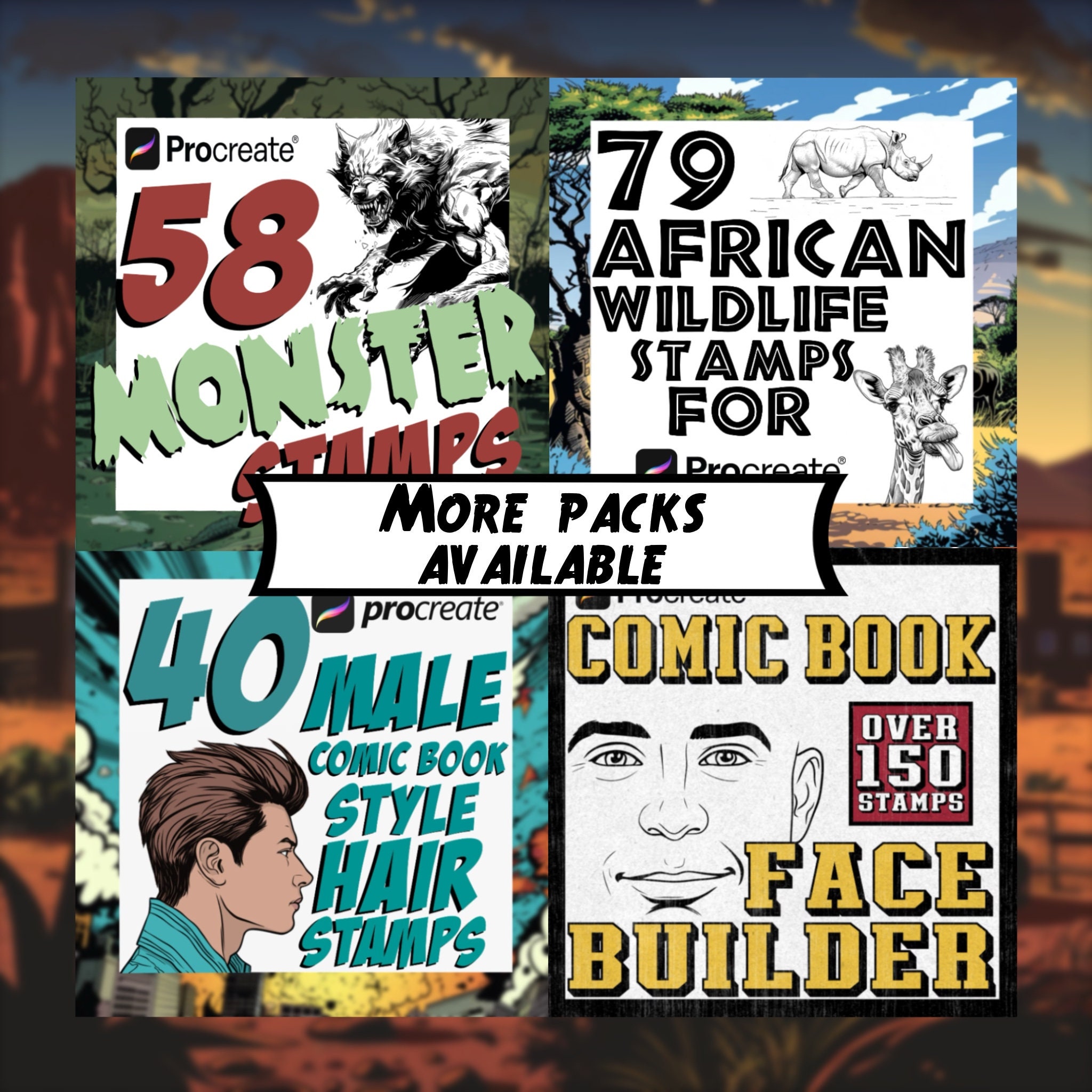Comic Book Style Cowboy Procreate Stamps | Wild West Art | Western ...