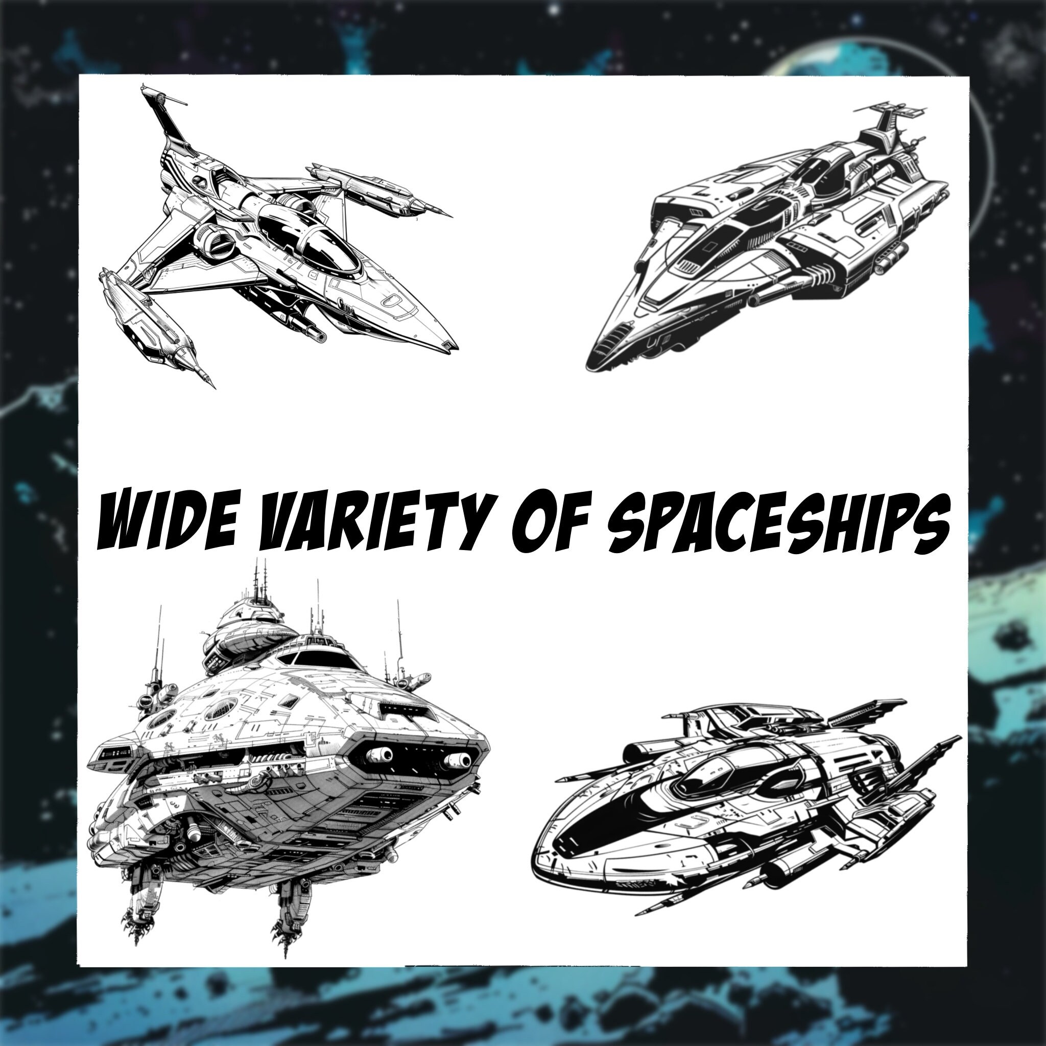 Comic Style Spaceship Procreate Stamps Space Digital Art Assistance Comic Style Spaceship Procreate Stamps Space Digital Art Assistance