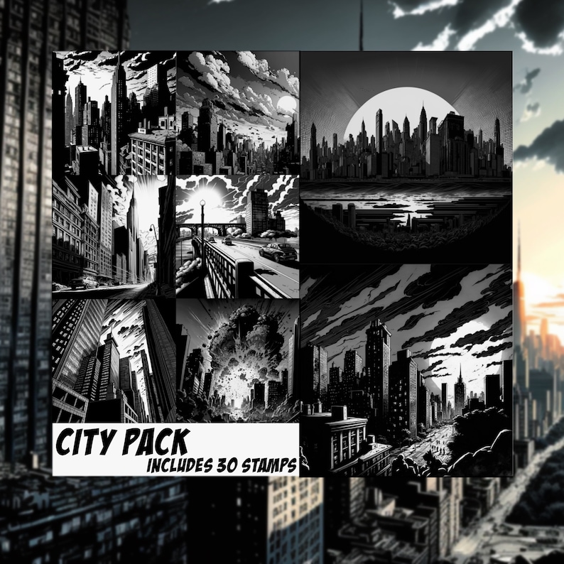 Procreate Background Stamps Set Comic Style City Brushes Manga Scenery ...