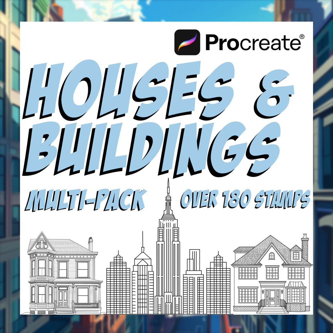 180+ Comic Style Building and Housesprocreate Stamps | Cities Digital ...