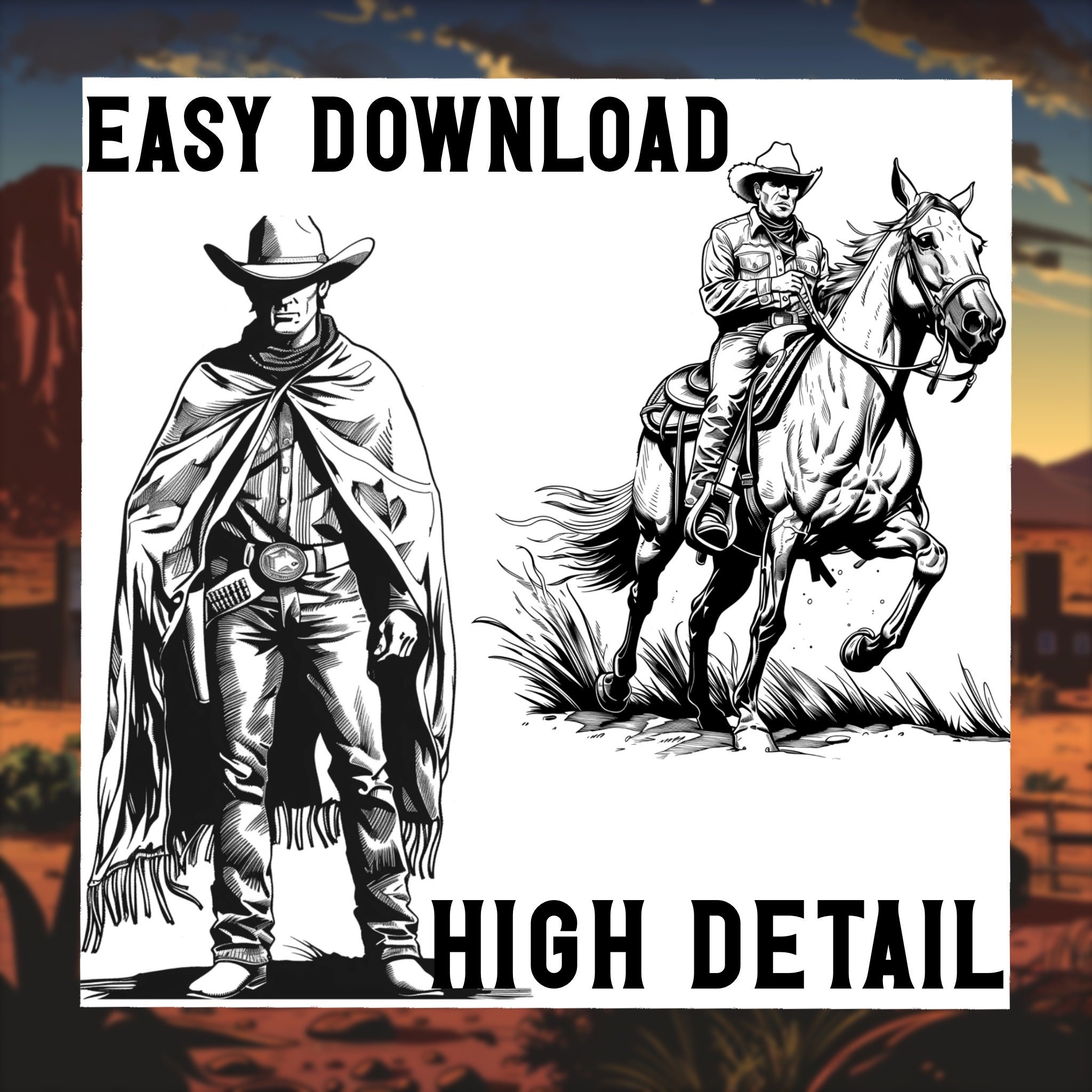 Comic Style Wild West Pack Procreate Stamps | Cowboys Art | Western ...