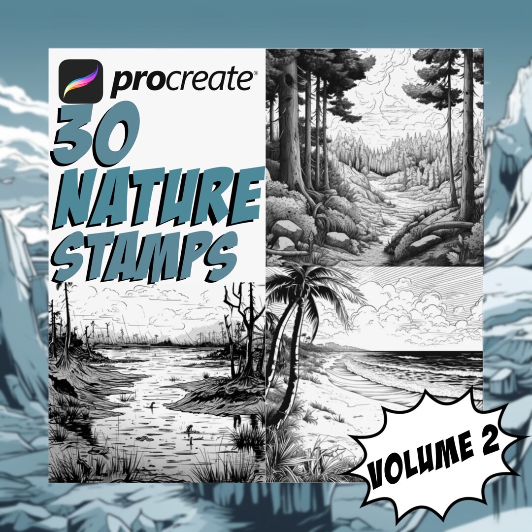 Comic Style Nature Backgrounds | Procreate Digital Art Stamps | Manga ...