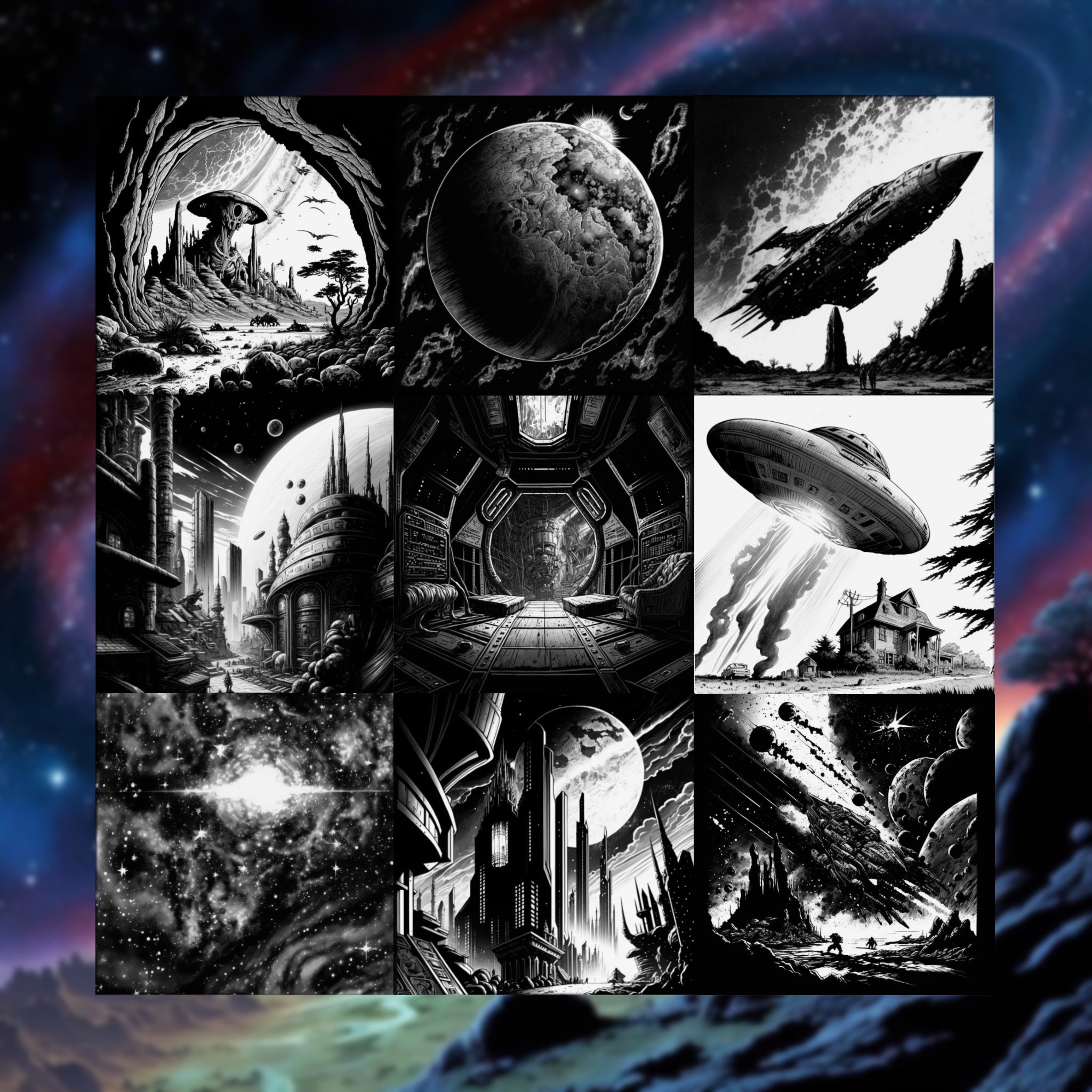 Sci-fi Comic Book Style Procreate Stamps | Digital Art Background ...