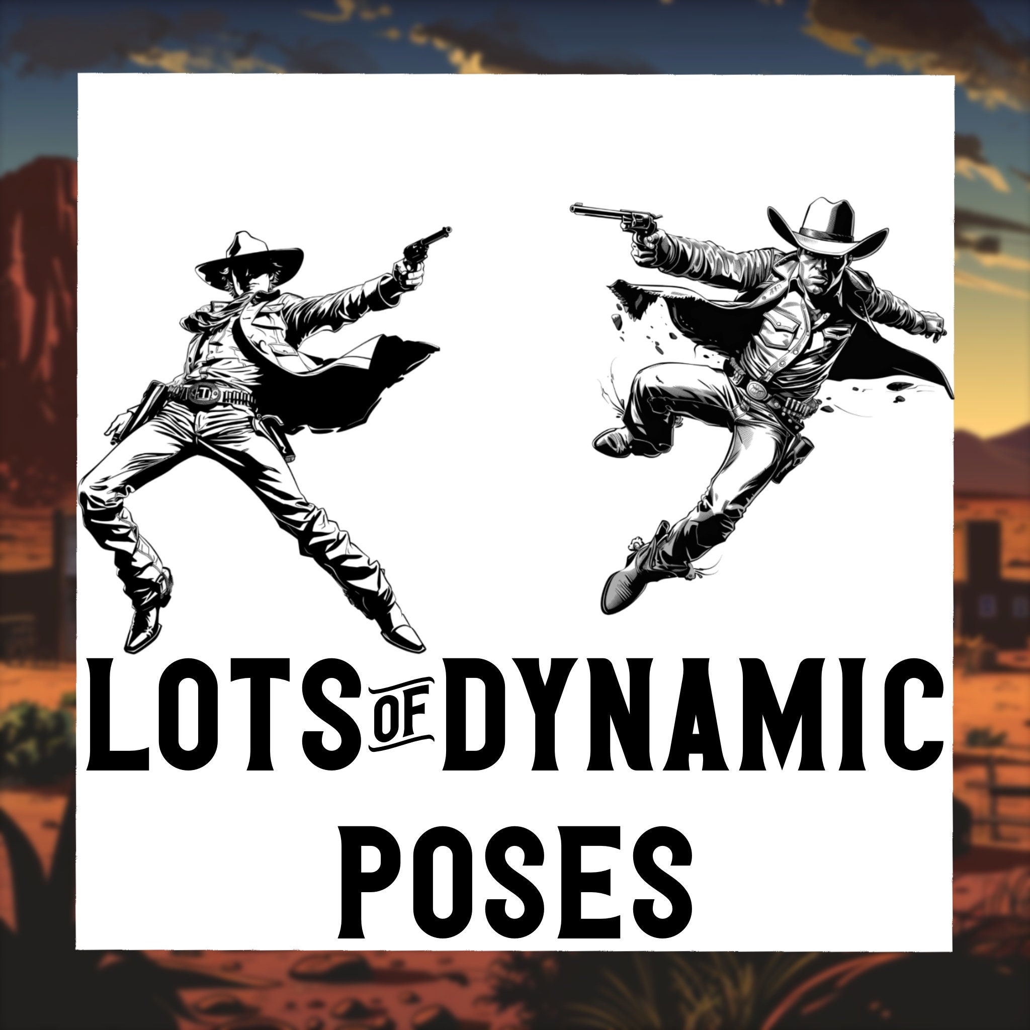 Comic Book Style Cowboy Procreate Stamps | Wild West Art | Western ...