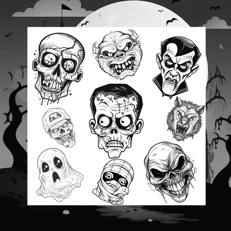 Procreate Cartoon Style Monster Stamps | Digital Art Zombie ...