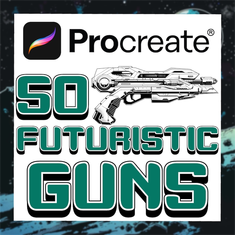 Futuristic Scifi Guns Procreate Stamps Space Weapons Digital Art