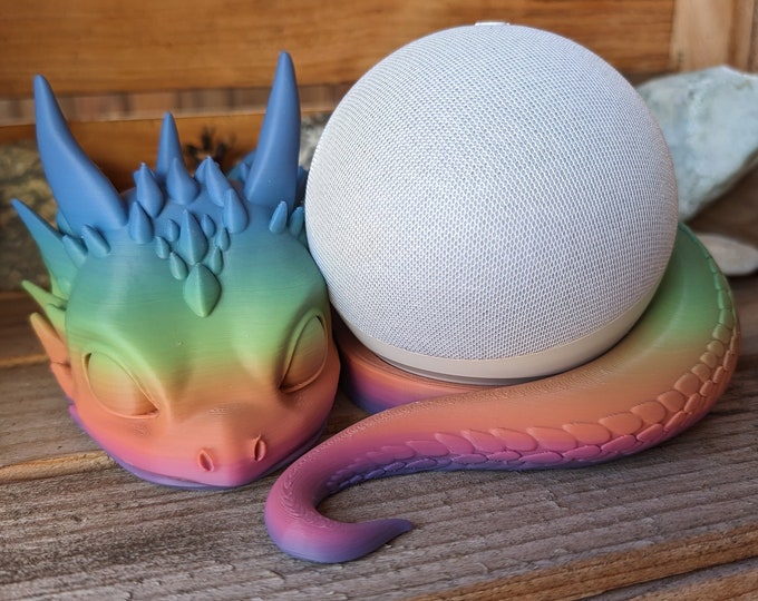 Featured listing image: Dragon Stand for Alexa Echo Dot, Echo Pop 3D Printing