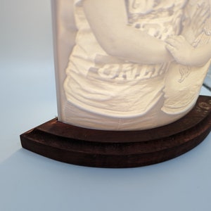 individual 3D photo 13 x 18 cm Lithophane Echtholz dunkel