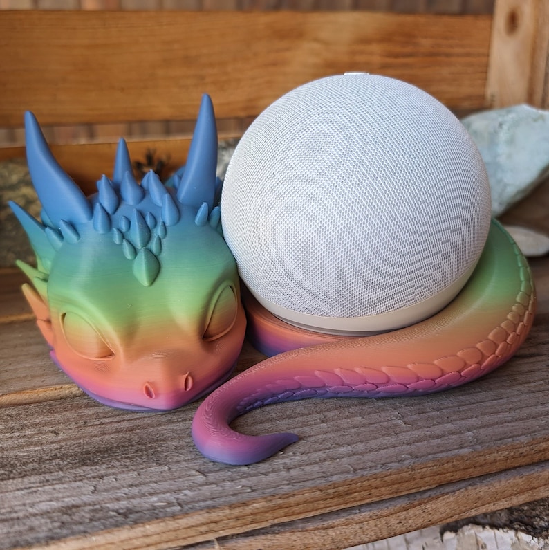 Dragon Stand for Alexa Echo Dot 3D Printing Rainbow