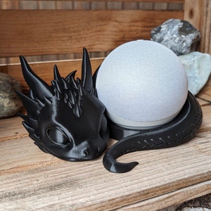 Dragon Stand for Alexa Echo Dot 3D Printing Black