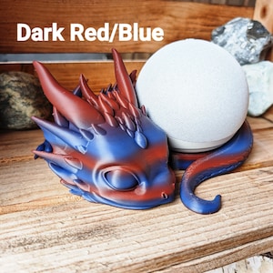 Dragon Stand for Alexa Echo Dot 3D Printing Dark Red/Blue