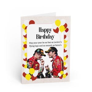 Cartão de aniversário de Charles Leclerc e Carlos Sainz
