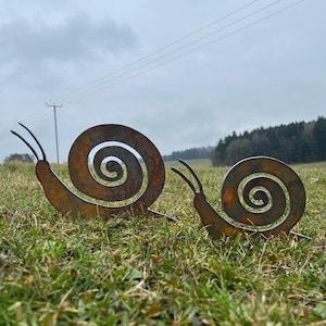 Garden snails | Decoration | Steel | Garden stake | Spring | Metal | Weathered steel | Garden decoration