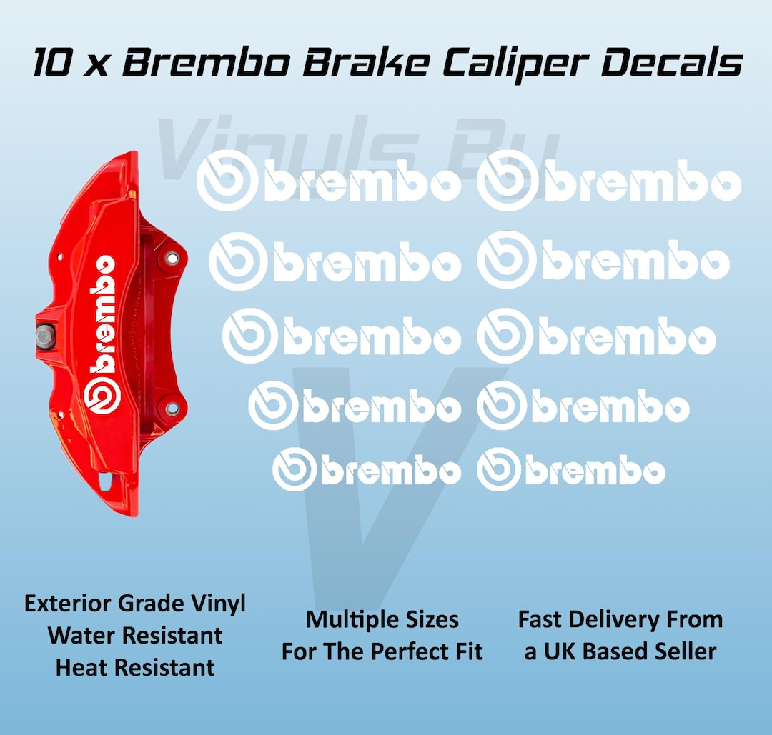 10 X Brembo Brake Caliper Decals Stickers - Premium Vinyl - 4 Sizes ...